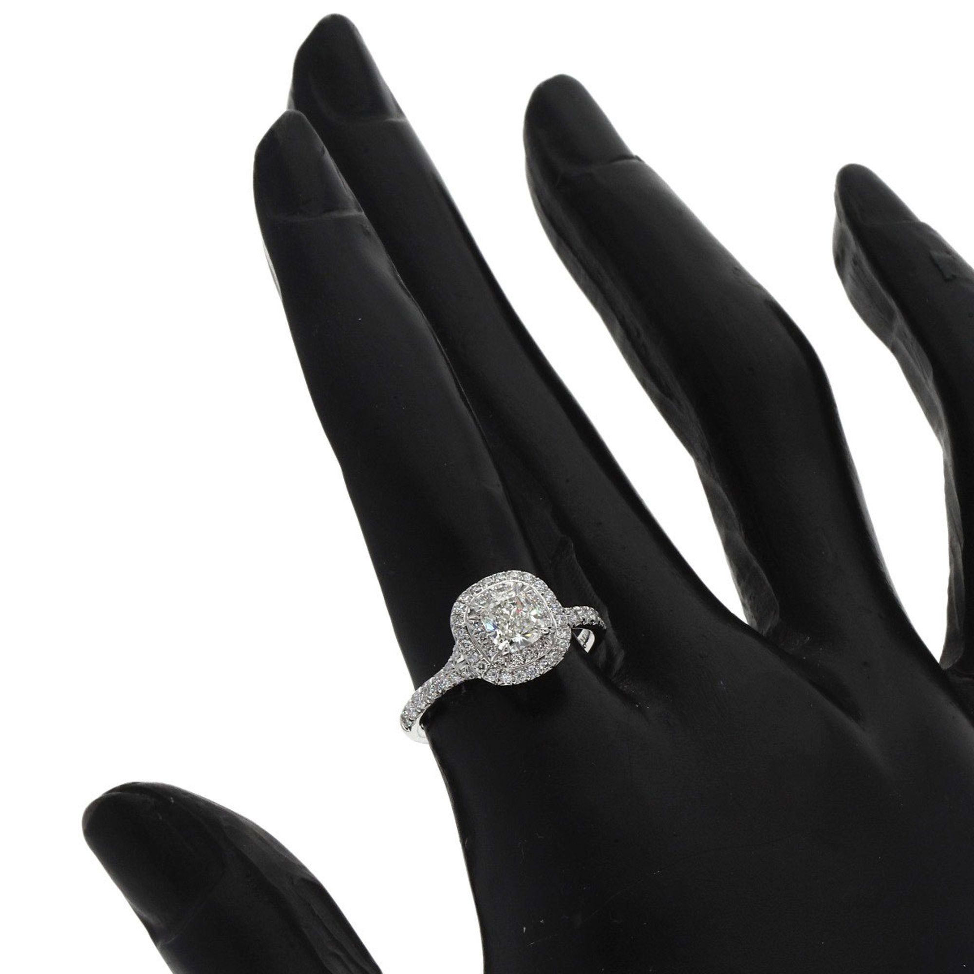 Tiffany Soleste Cushion Cut Engagement Diamond Ring in Platinum PT950 for Women