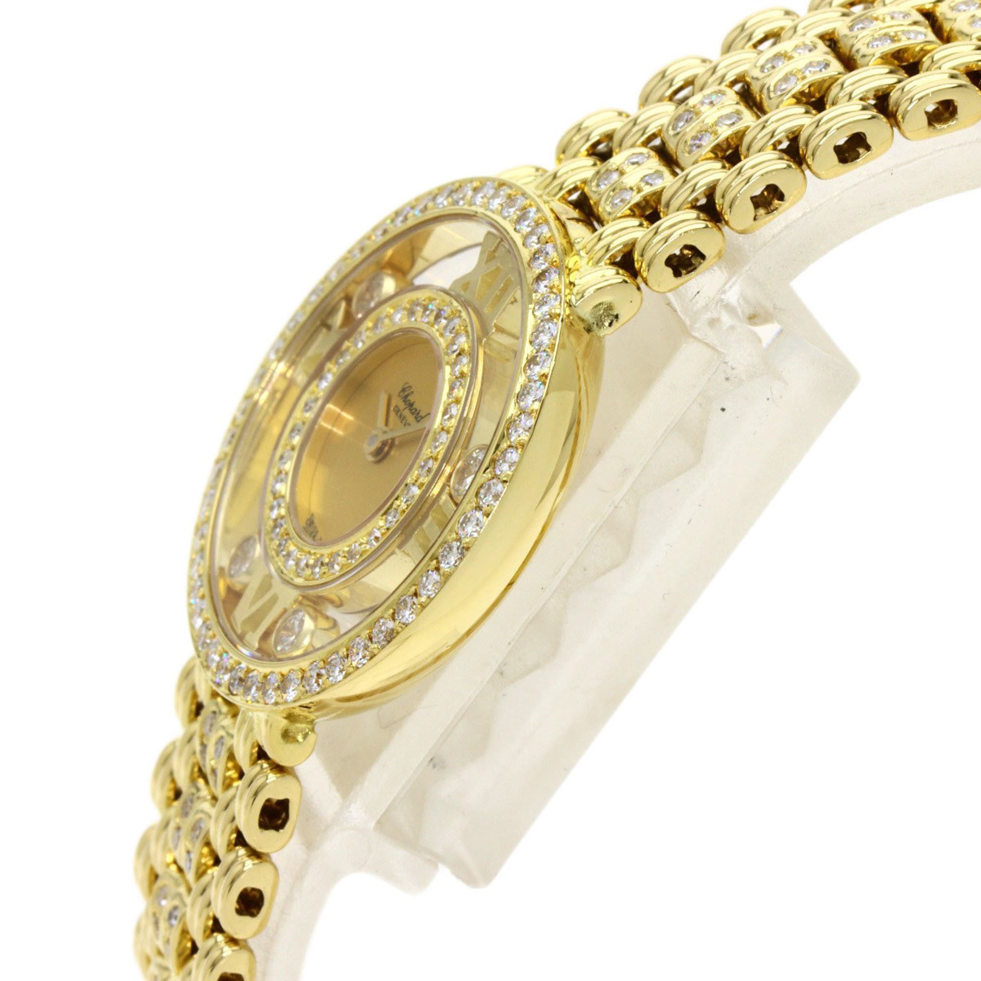 Chopard 20 5664 Happy Diamonds Watch, K18 Yellow Gold, K18YG, Diamond, Women's