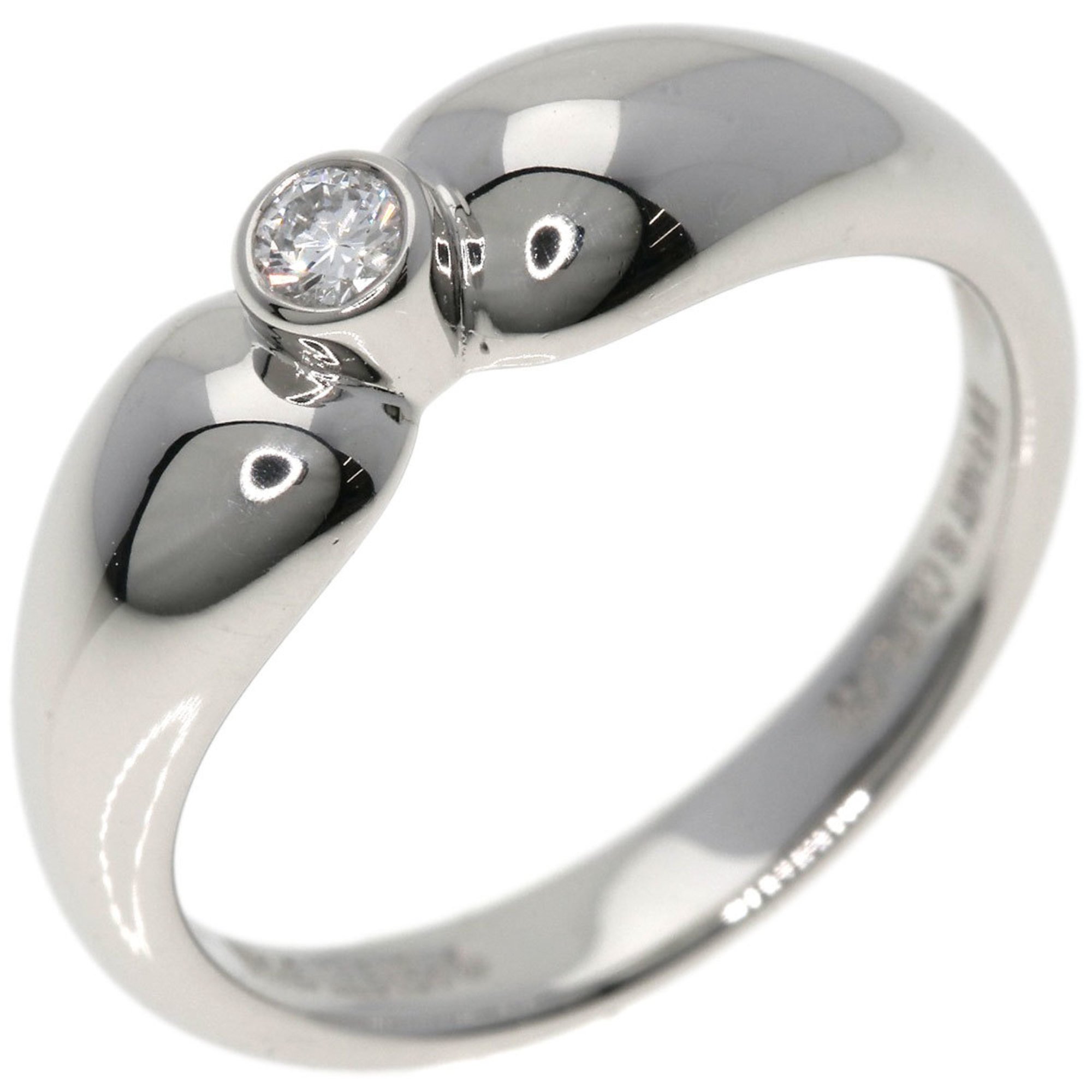 Tiffany Double Teardrop 1P Diamond Ring, Platinum PT950, Women's