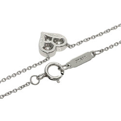 Tiffany Sentimental Diamond Heart Necklace Platinum PT950 for Women