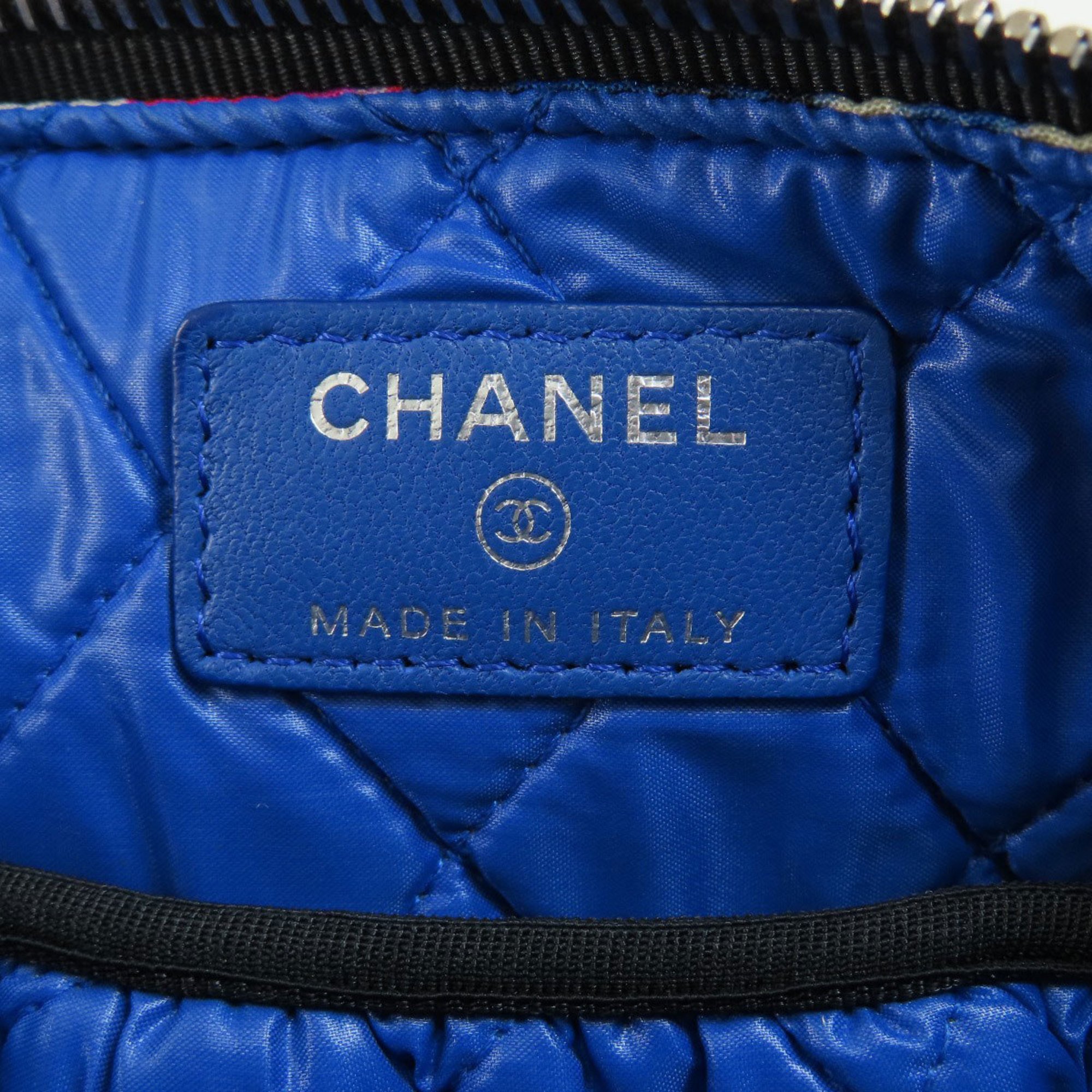 Chanel Check Pattern Nylon Material Women's
