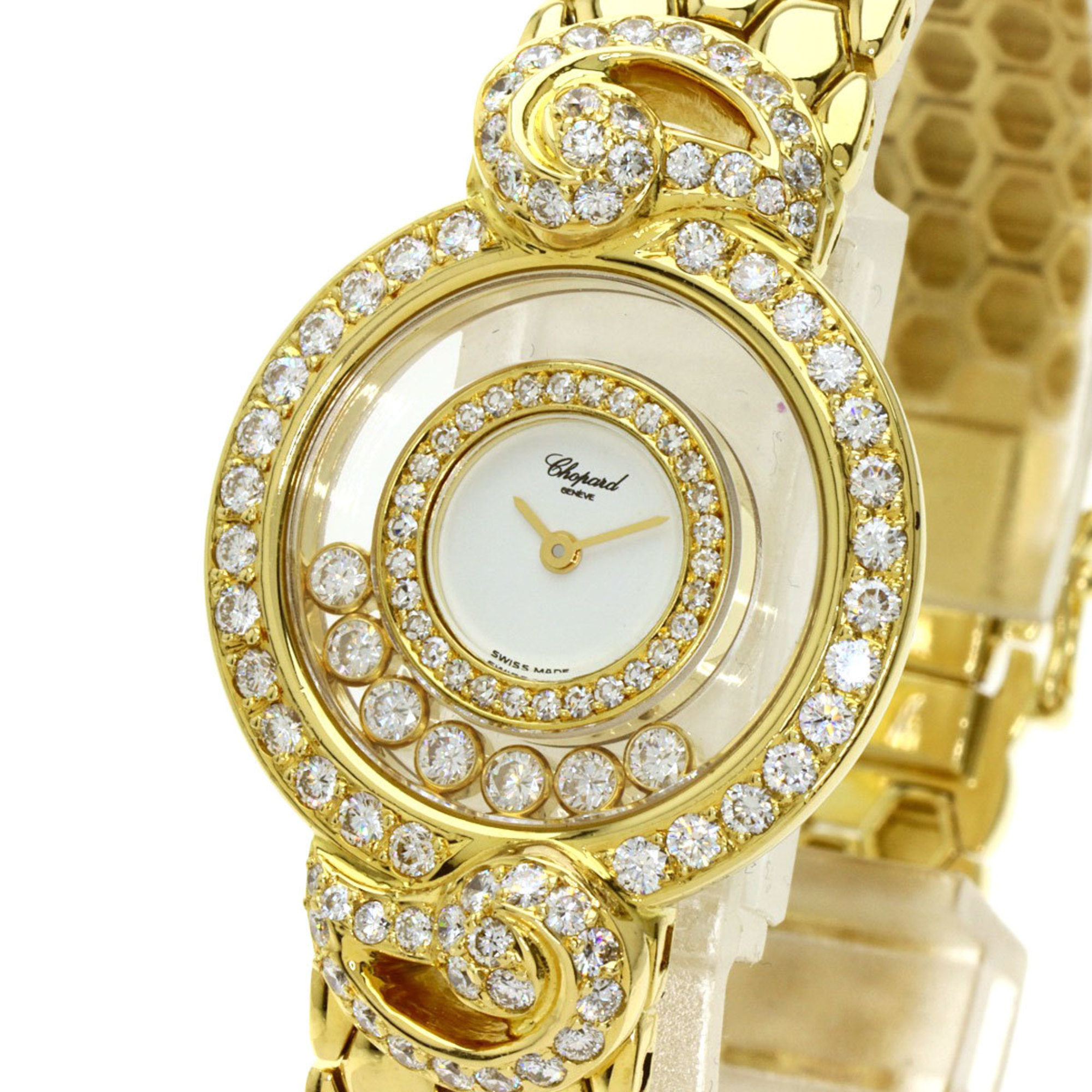 Chopard Happy Diamonds Watch, K18 Yellow Gold, K18YG, Diamond, Women's