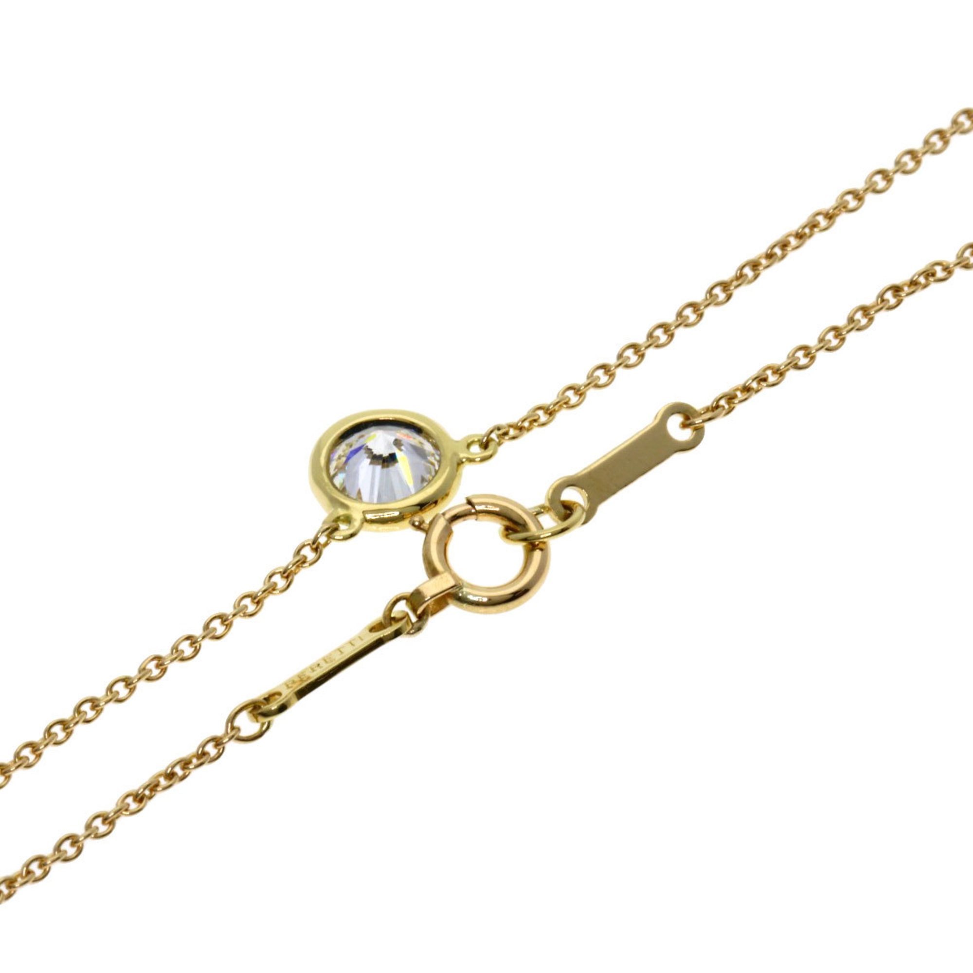 Tiffany & Co. By the Yard 1P Diamond Approx. D0.40ct Necklace K18 Yellow Gold Women's