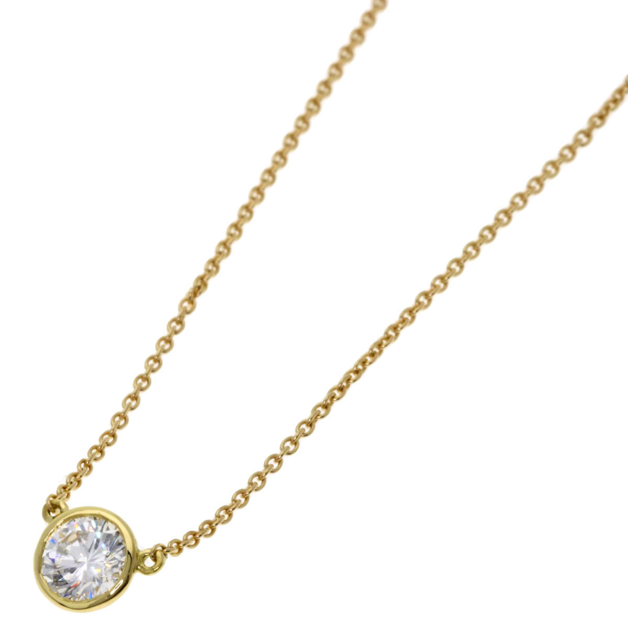 Tiffany & Co. By the Yard 1P Diamond Approx. D0.40ct Necklace K18 Yellow Gold Women's