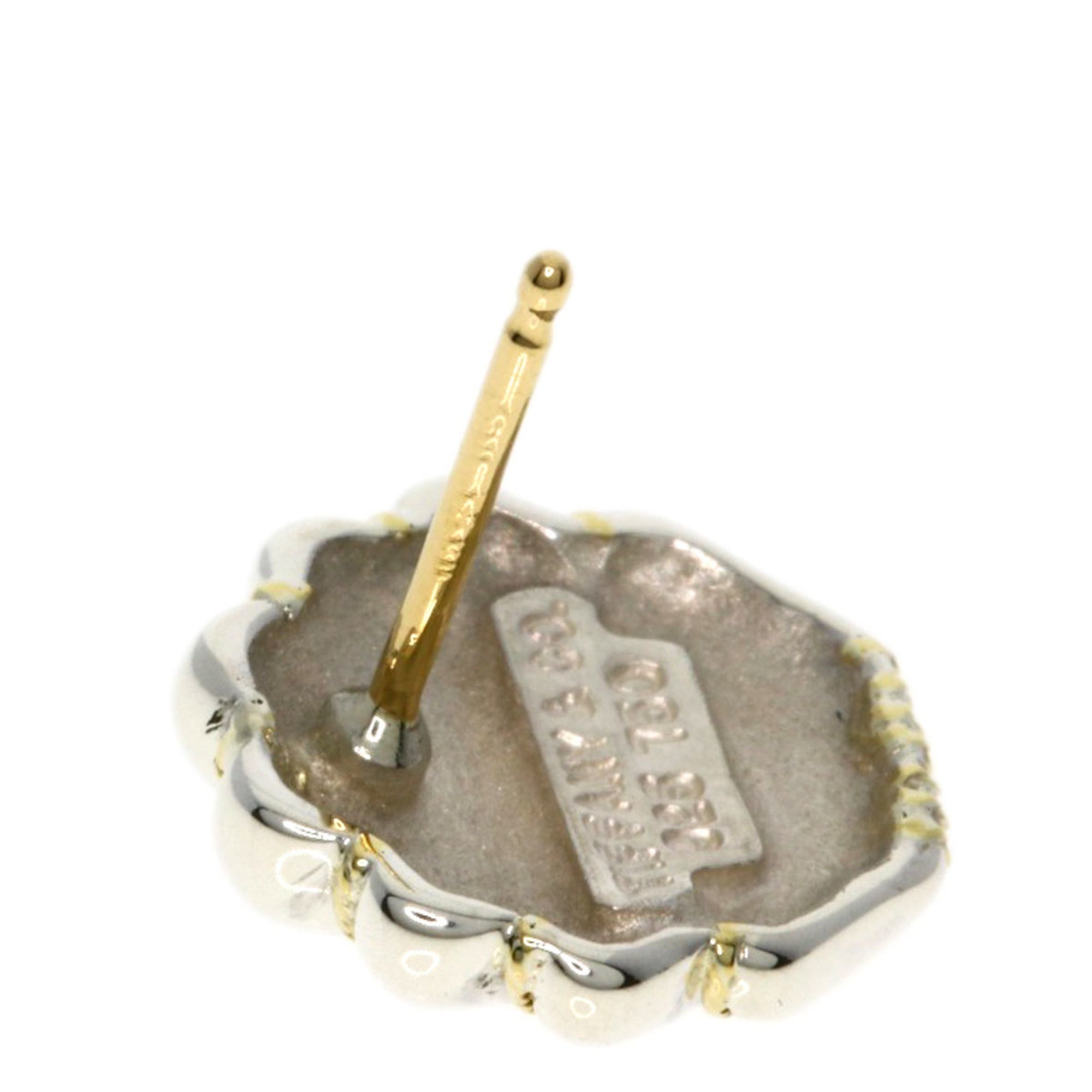 Tiffany shell motif earrings, silver, K18YG, ladies