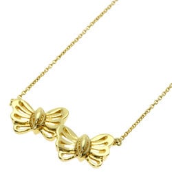 Tiffany Double Butterfly Necklace K18 Yellow Gold Women's
