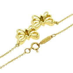 Tiffany Double Butterfly Necklace K18 Yellow Gold Women's