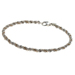 Tiffany Twisted Rope Bracelet Silver K14YG Women's