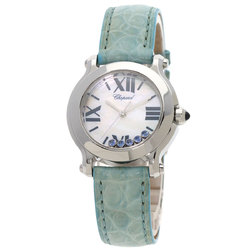 Chopard 8509 Happy Sport Watch Stainless Steel Leather Ladies