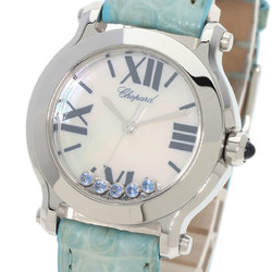 Chopard 8509 Happy Sport Watch Stainless Steel Leather Ladies