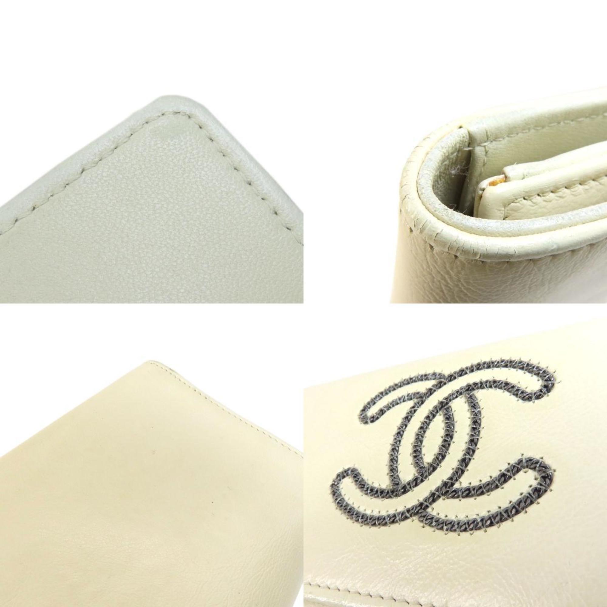 Chanel Coco Mark Long Wallet Leather Women's