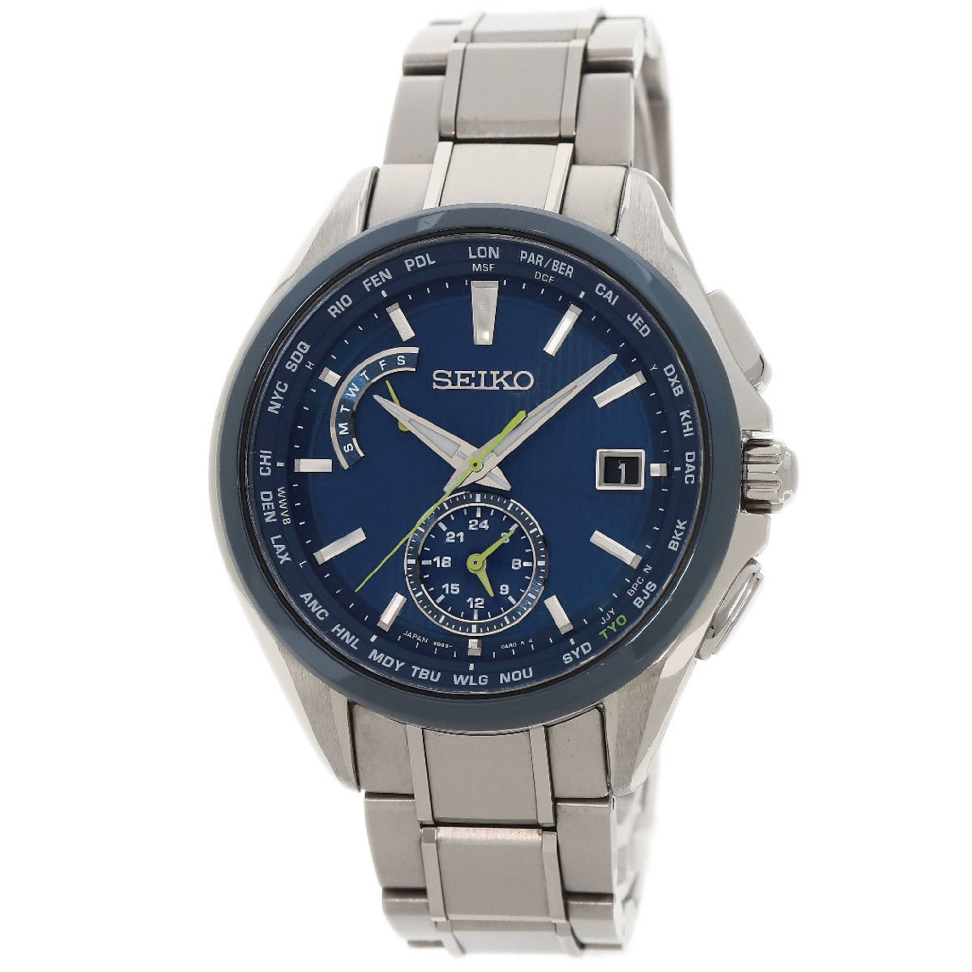 Seiko SAGA299 8B63-0AV0 Brightz World Time Watch Titanium Men's