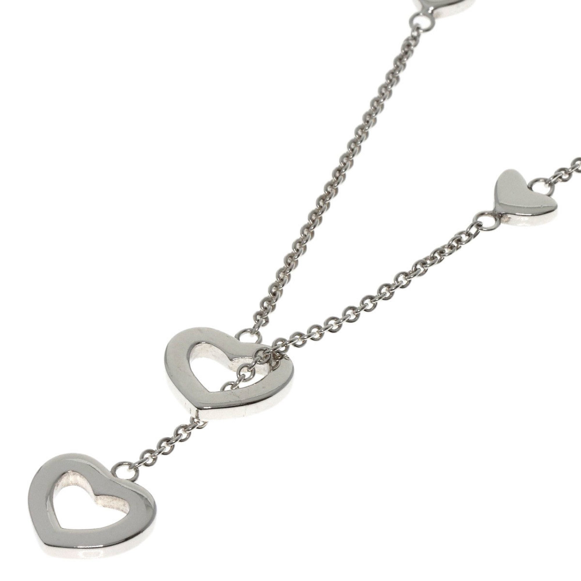 Tiffany Heart Link Lariat Necklace Silver Women's