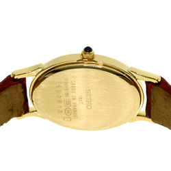 Seiko SWDB002 1F20-5180 Exceline Watch K18 Yellow Gold Leather Women's