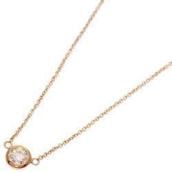 Tiffany by the yard diamond necklace K18 pink gold ladies