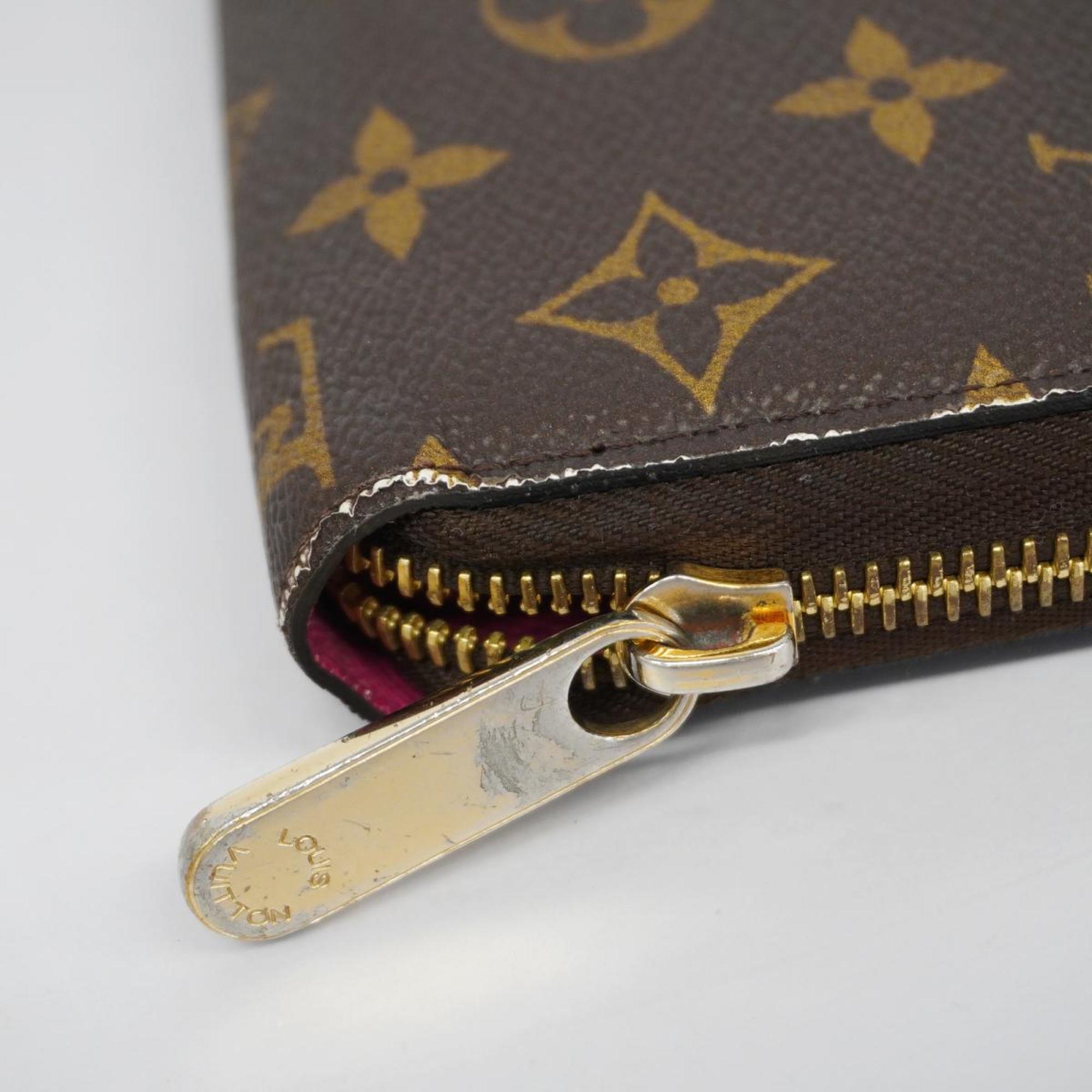 Louis Vuitton Long Wallet Monogram Lovelock Zippy M64116 Brown Ladies