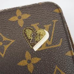 Louis Vuitton Long Wallet Monogram Lovelock Zippy M64116 Brown Ladies