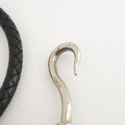 Hermes Bracelet Jumbo Hook Metal Material Leather Silver Black Men Women