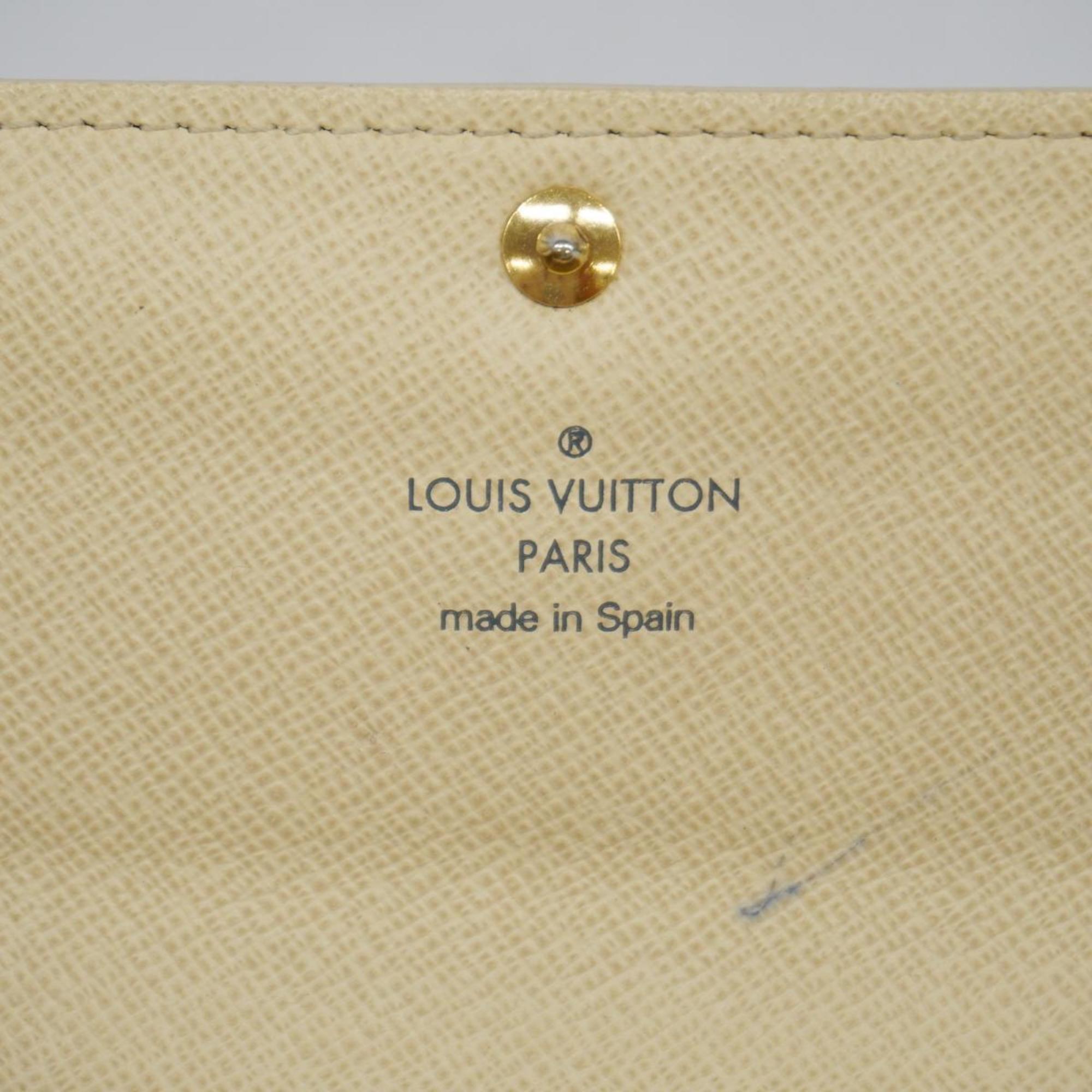 Louis Vuitton Long Wallet Damier Azur Portefeuille Sarah N61735 White Ladies