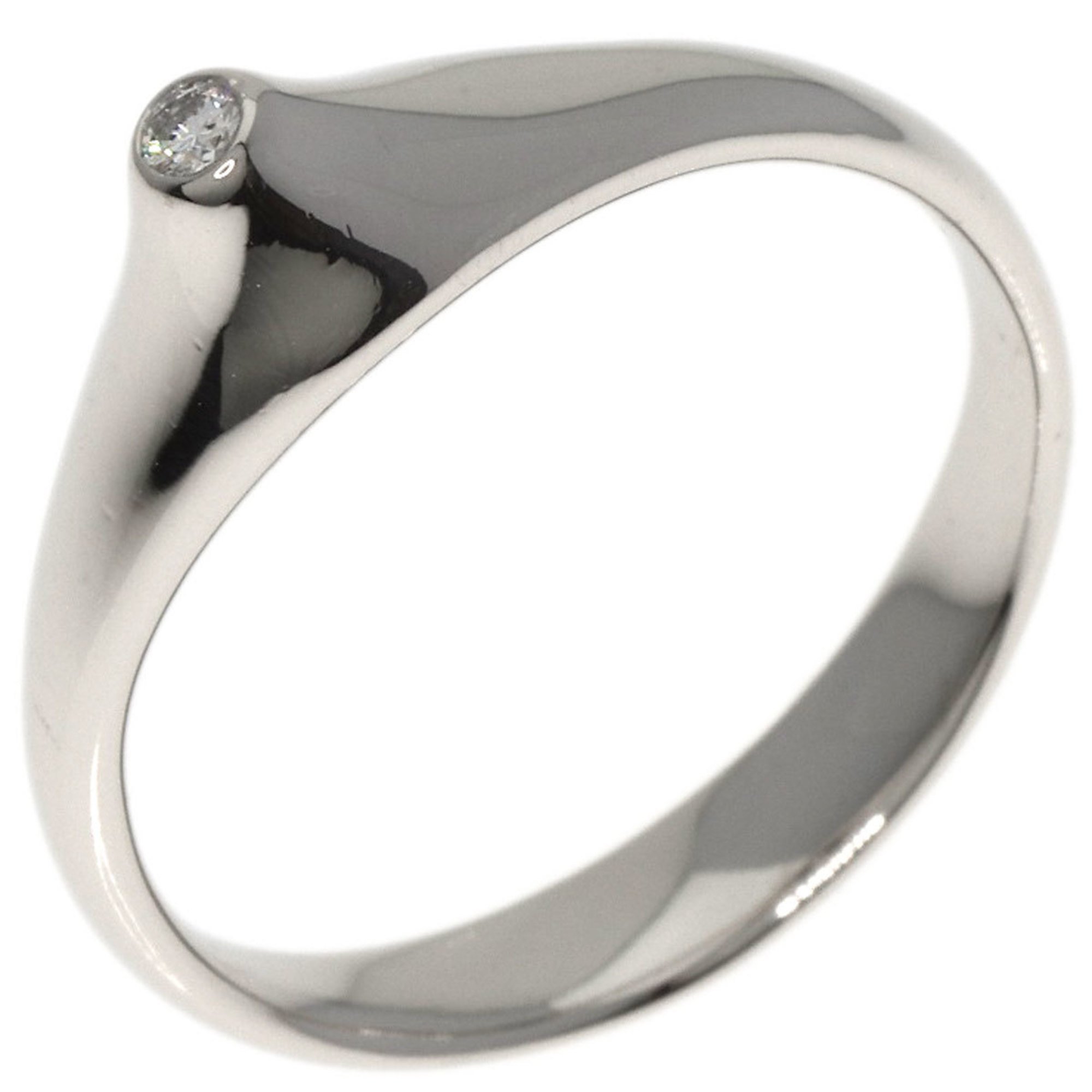 Tiffany Elsa Peretti 1P Diamond Ring, Platinum PT950, Women's