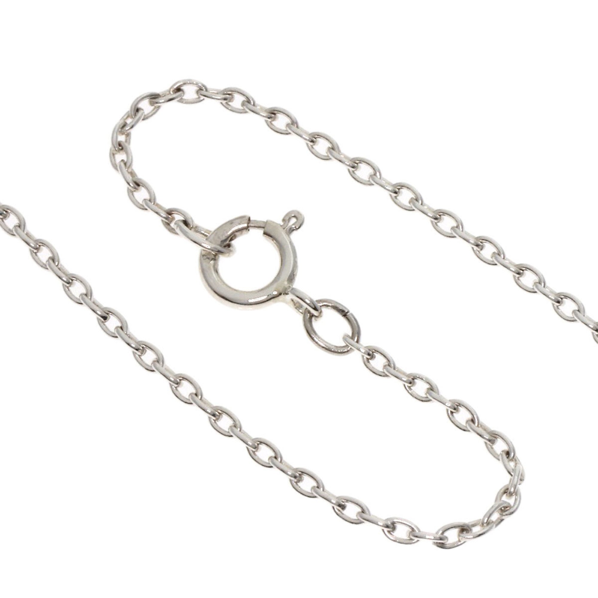 Tiffany Triple Ribbon Necklace Silver K18YG Women's