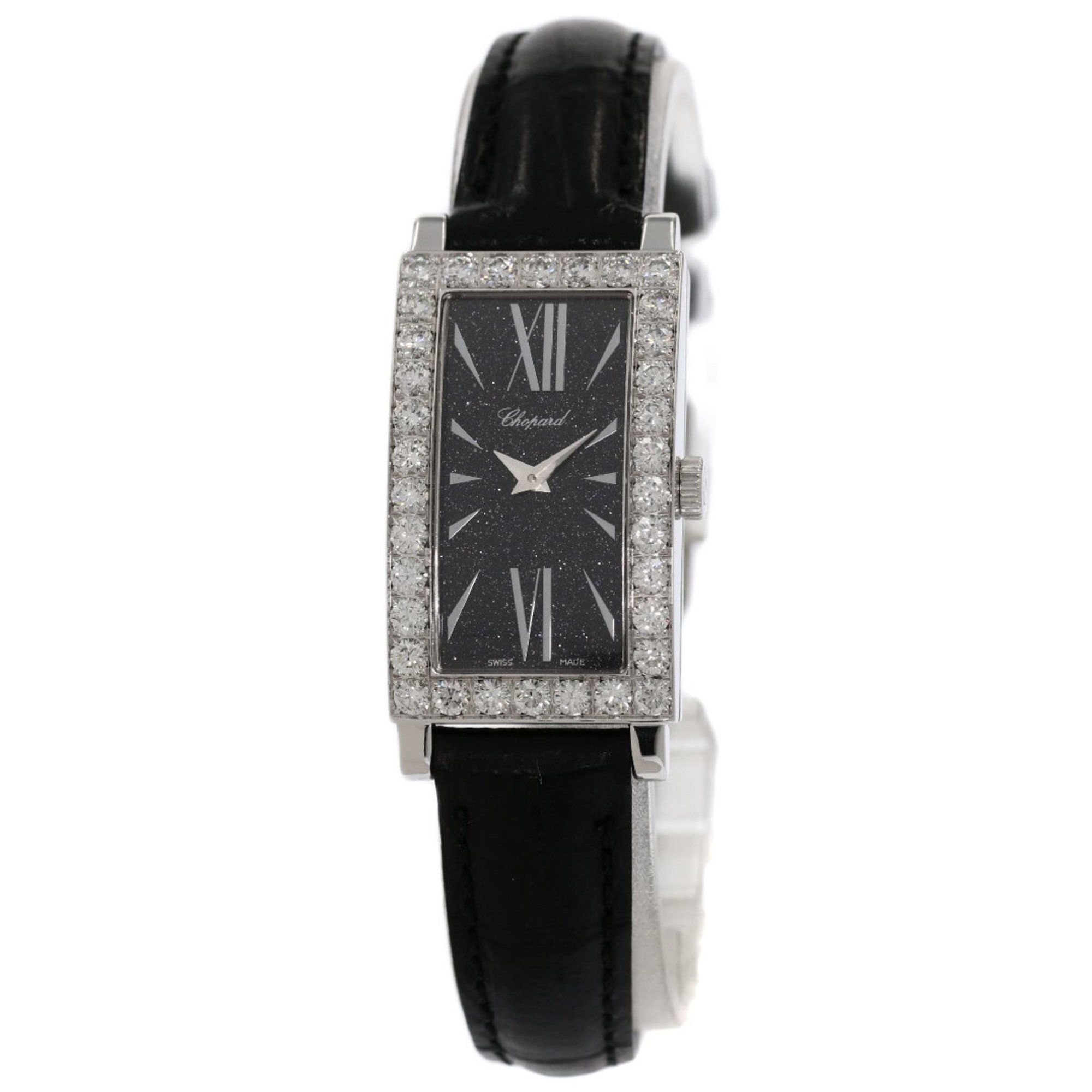 Chopard 13 6973.20 Classic Diamond Watch, K18 White Gold, Leather, Women's