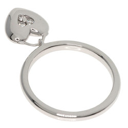 Tiffany Heart Lock 3P Diamond Ring, K18 White Gold, Women's