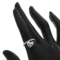 Tiffany Heart Lock 3P Diamond Ring, K18 White Gold, Women's