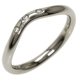 Tiffany Curved Band 3P Diamond Ring, 18K White Gold, Women's