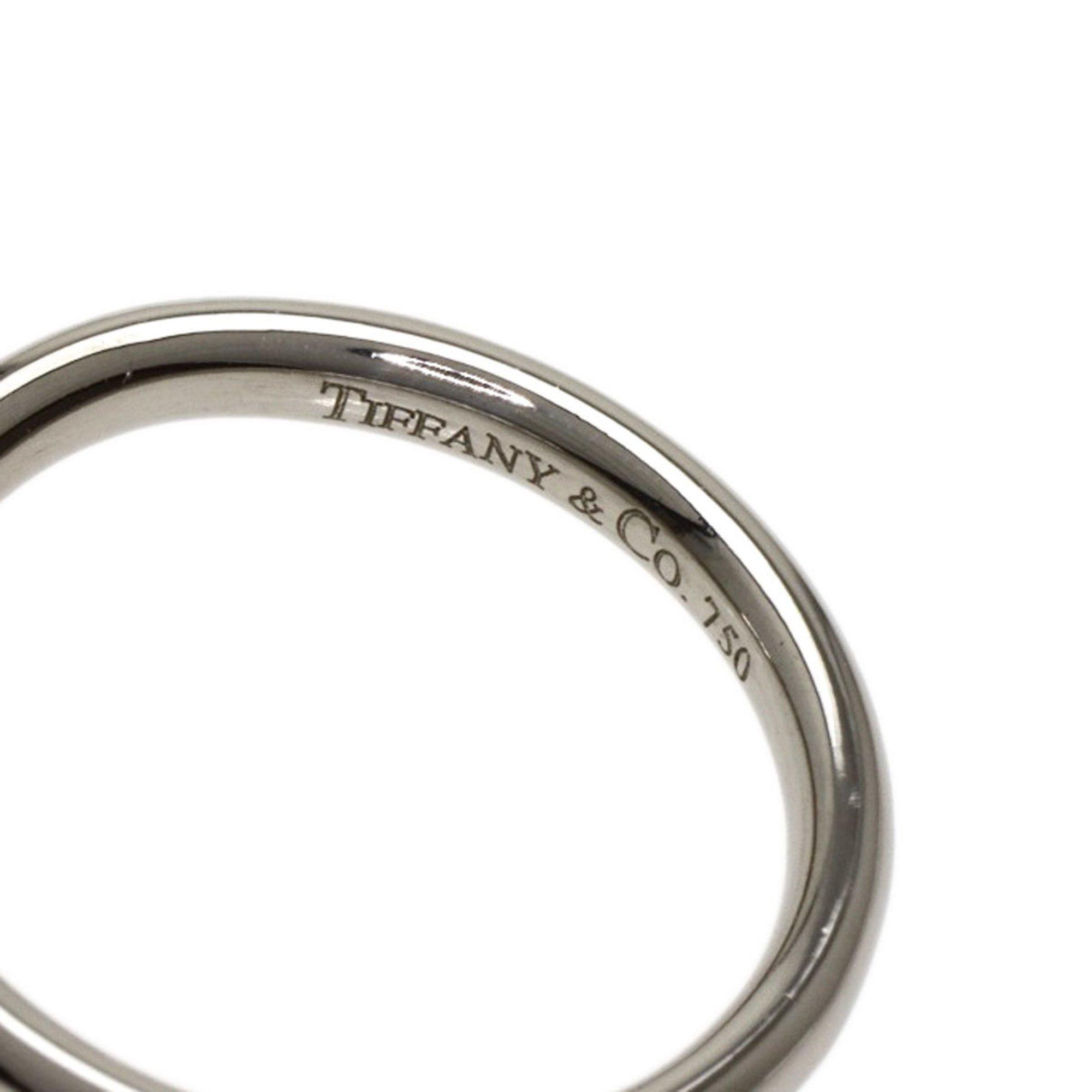 Tiffany Curved Band 3P Diamond Ring, 18K White Gold, Women's