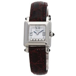 Chopard 27 8892-23 Happy Sport Watch Stainless Steel Leather Ladies