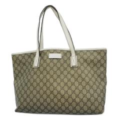 Gucci Tote Bag GG Supreme 211137 Brown White Women's