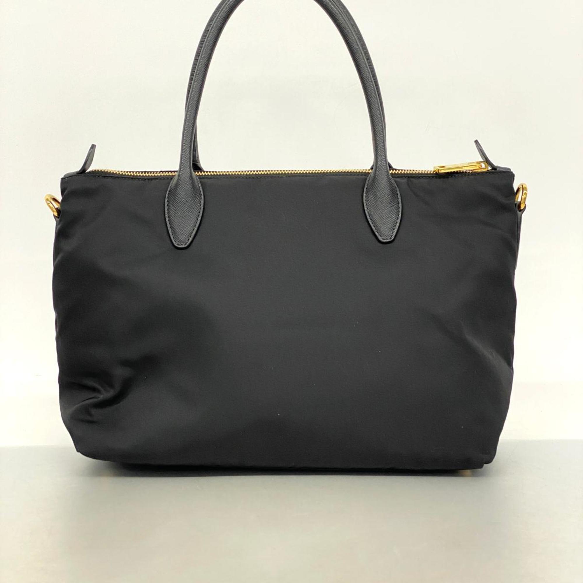 Prada handbag saffiano nylon black ladies