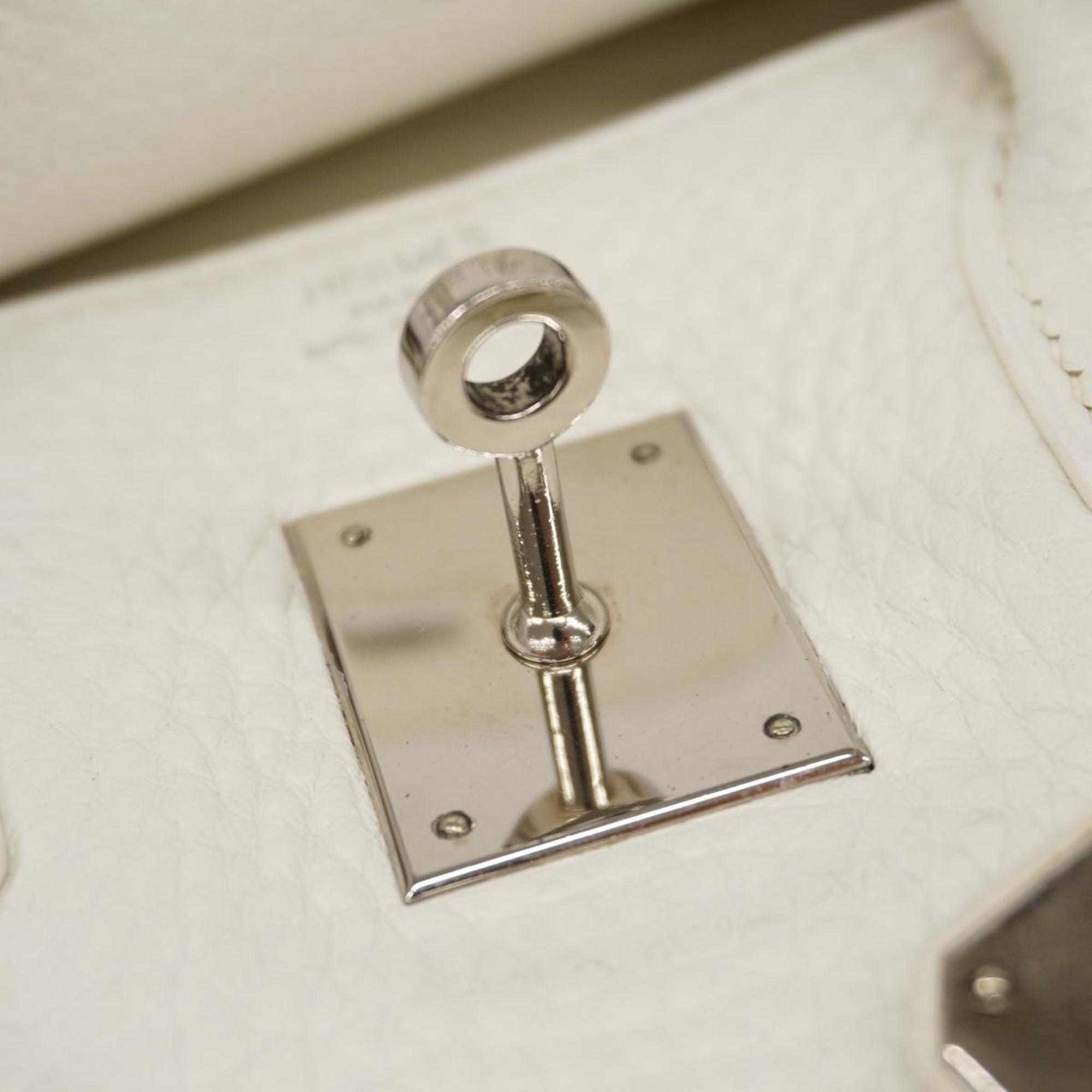 Hermes handbag Birkin 30 J stamp Taurillon Clemence white ladies