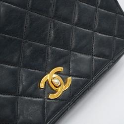 Chanel Shoulder Bag Matelasse Chain Lambskin Black Women's