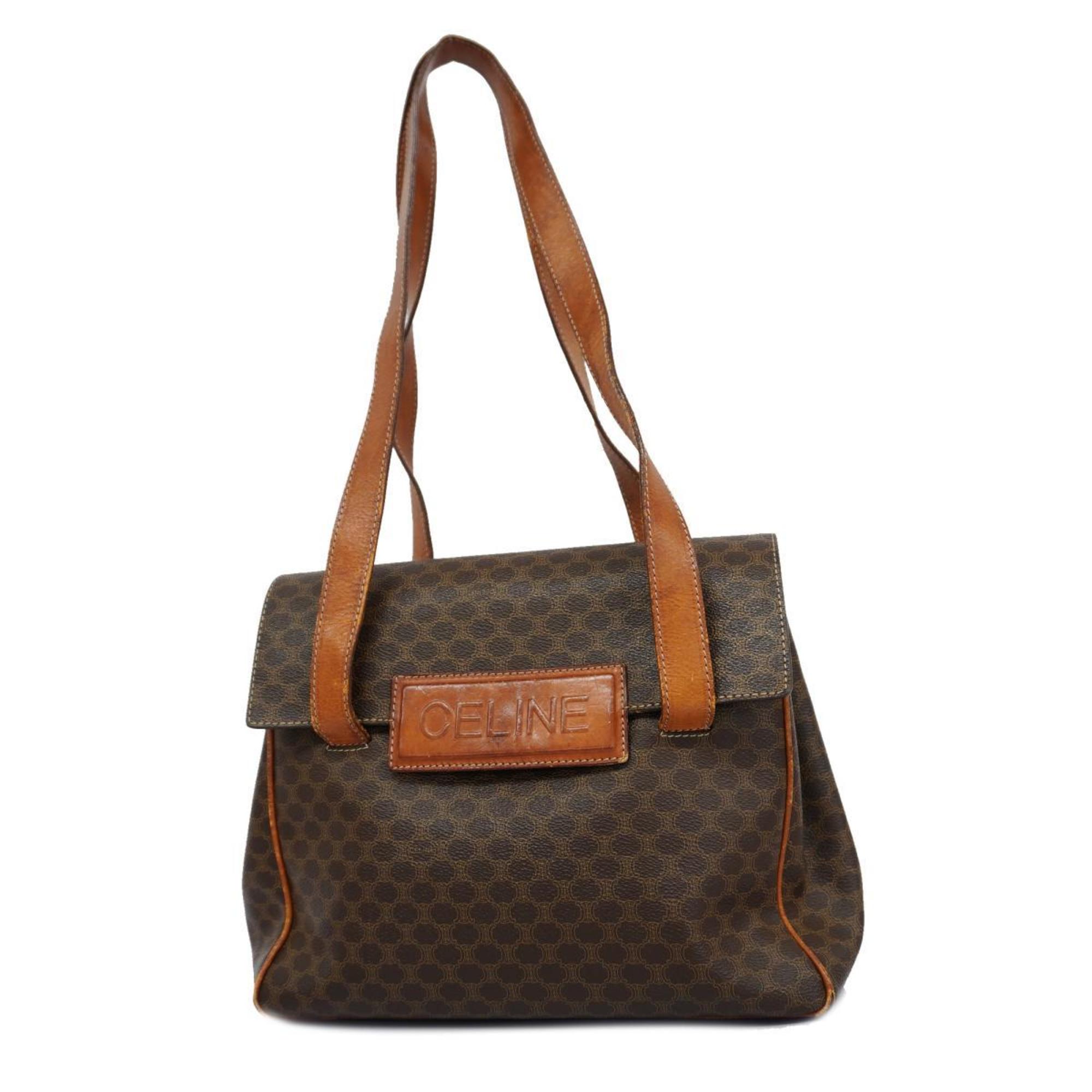 Celine Shoulder Bag Macadam Brown Women's