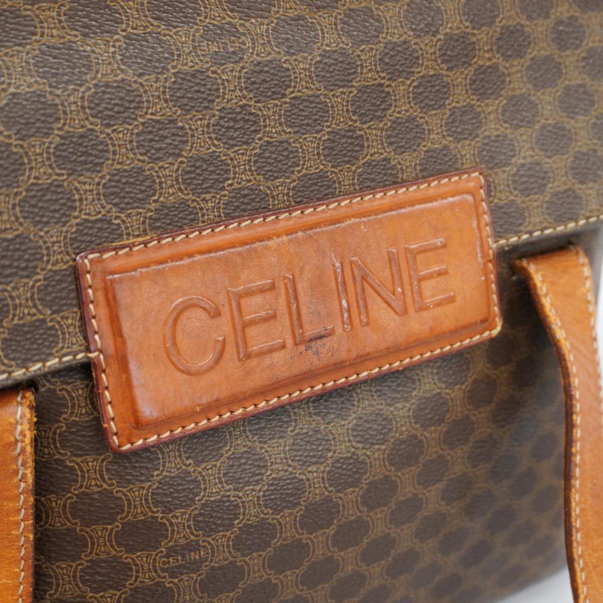 Celine Shoulder Bag Macadam Brown Women's