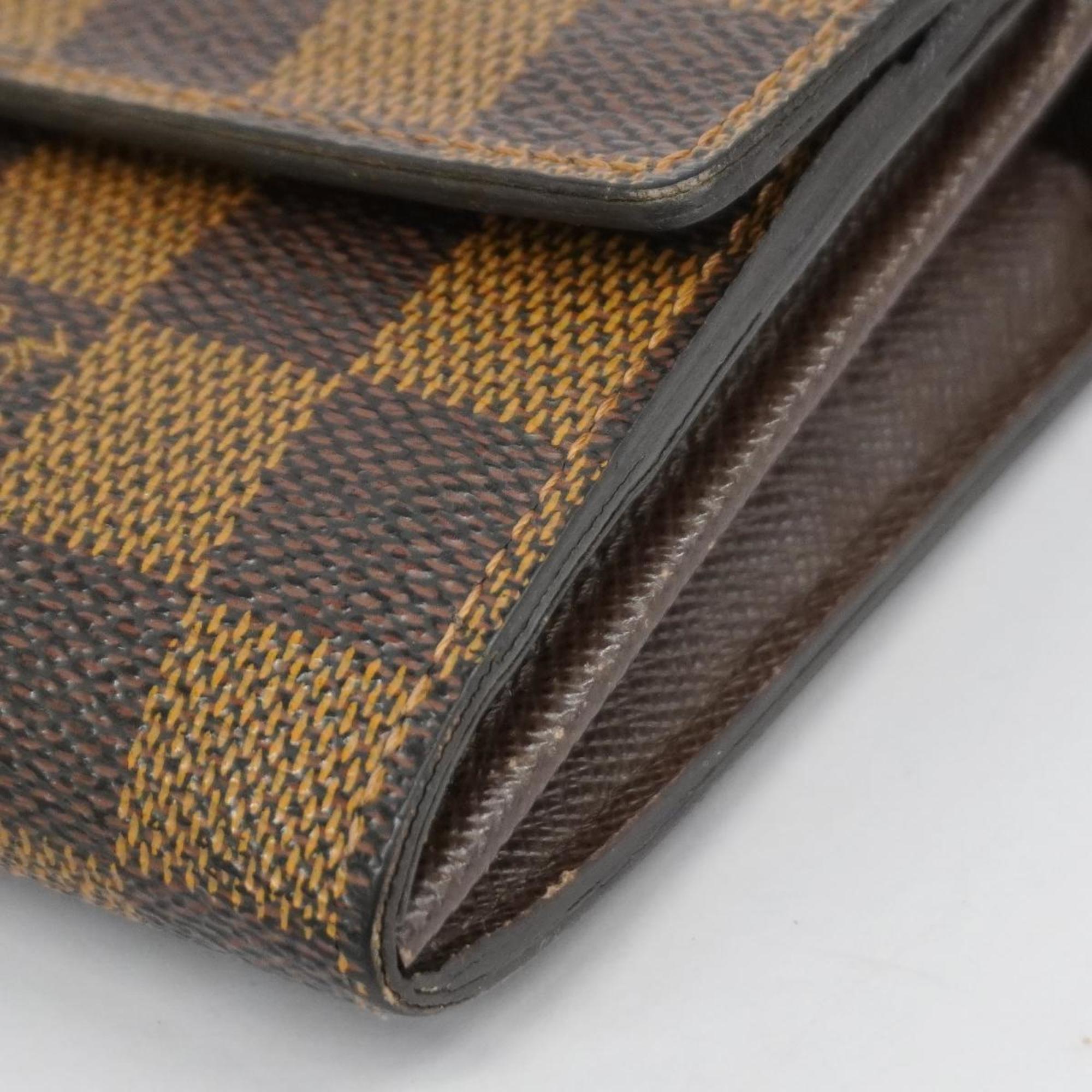 Louis Vuitton Long Wallet Damier Portefeuille Sarah N61734 Ebene Ladies