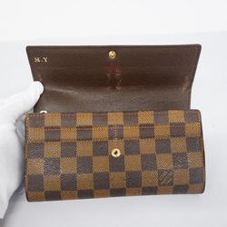 Louis Vuitton Long Wallet Damier Portefeuille Sarah N61734 Ebene Ladies