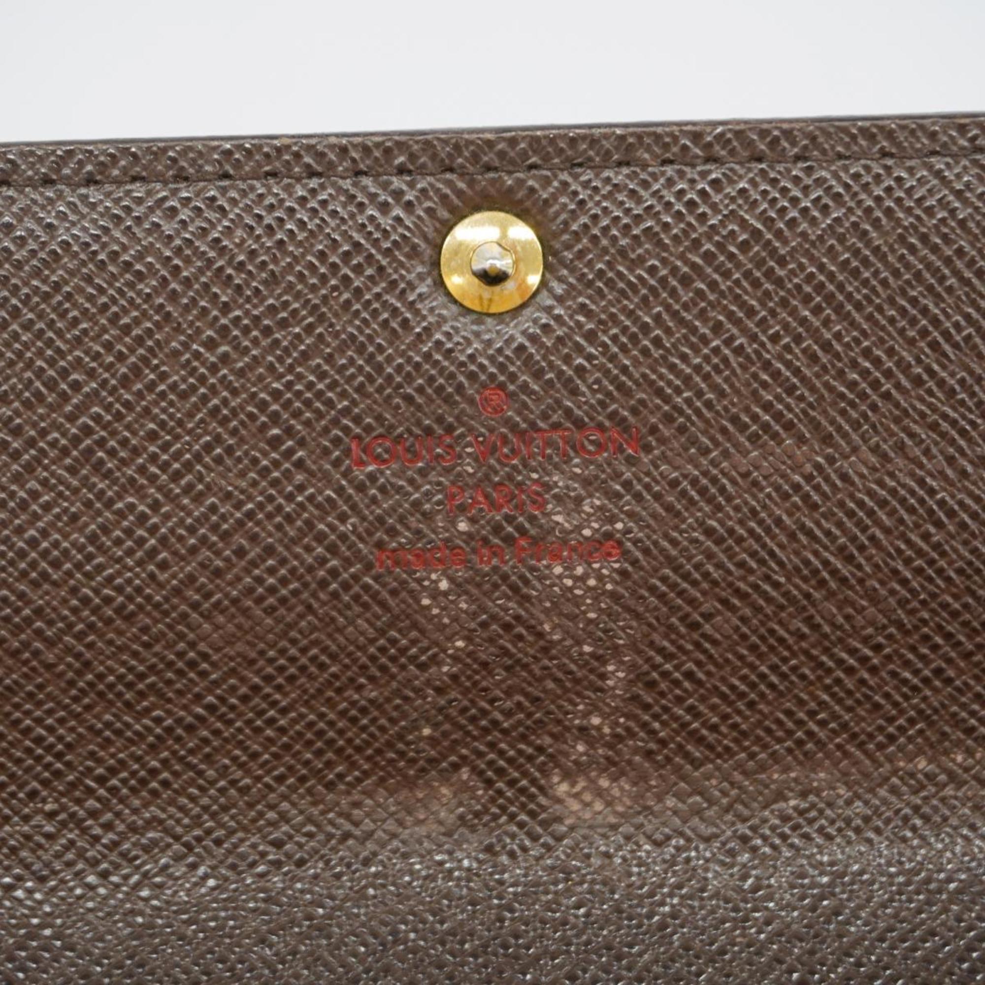 Louis Vuitton Long Wallet Damier Portefeuille Sarah N61734 Ebene Ladies