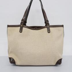 Gucci Tote Bag 247209 Canvas Leather Brown Beige Women's