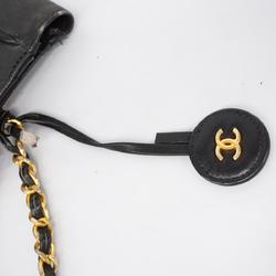 Chanel Shoulder Bag Matelasse Chain Lambskin Black Women's