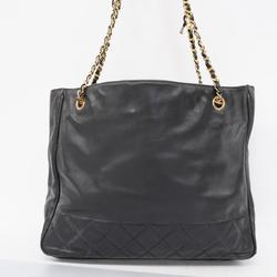 Chanel Shoulder Bag Matelasse Chain Lambskin Black Women's