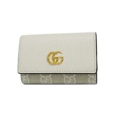 Gucci Key Case GG Marmont Supreme 456118 Leather Ivory Beige Men's Women's