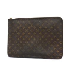 Louis Vuitton Clutch Bag Monogram Poche Document M53456 Brown Men's