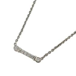 Tiffany Necklace Fleur de Lys Stem 6PD Diamond Pt950 Platinum Women's