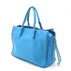 BALENCIAGA Paper A6 Zip Around Handbag Tote Bag Leather Blue 370926