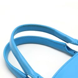 BALENCIAGA Paper A6 Zip Around Handbag Tote Bag Leather Blue 370926