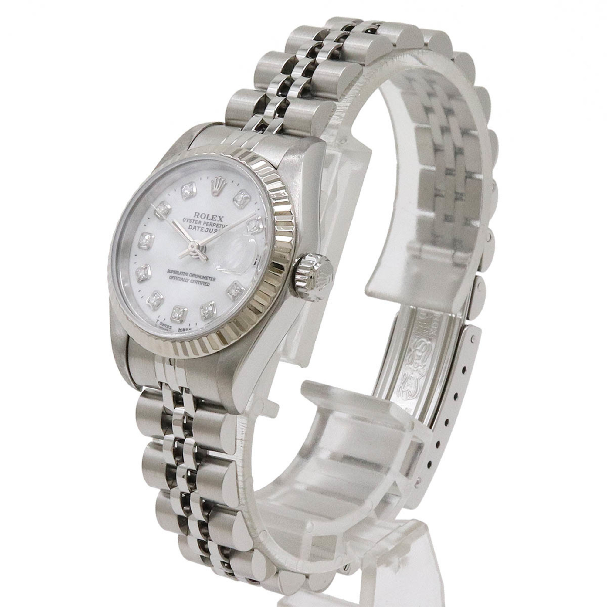 ROLEX Rolex Datejust 10P Diamond White Dial SS K18WG Bezel U-Number New Ladies AT Automatic Watch 69174G