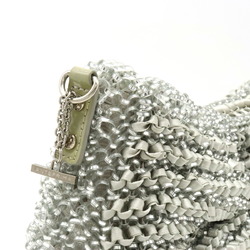 ANTEPRIMA CIOCCA DIAMANTE Wire Bag Clutch Ribbon Motif Jewel Silver Shoulder Out of Stock